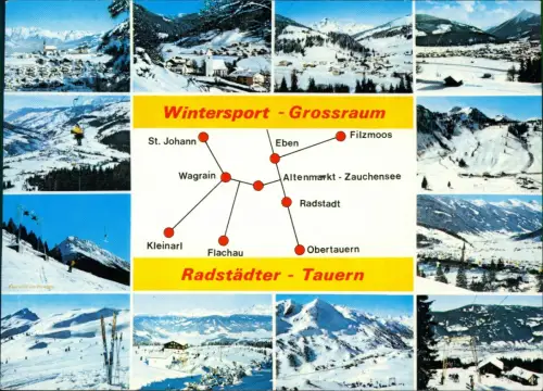 Radstadt Mehrbild-AK Wintersport Grossraum Radstädter Tauern 1985