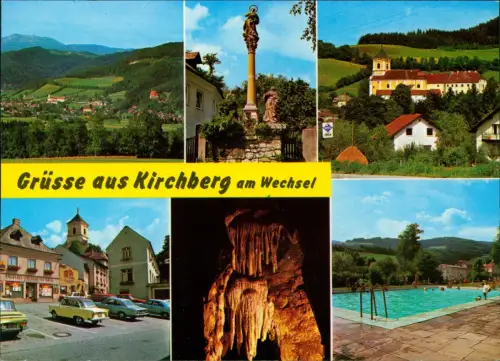 Kirchberg am Wechsel Mehrbildkarte div. Ortsansichten (Sommerfrische) 1980