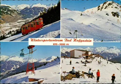 Bad Hofgastein Mehrbild-AK Umland-Ansichten, Skizirkus Schloßalm 1980