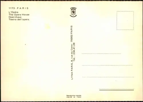 CPA Paris Platz mit Verkehr vor dem Opernhaus Oper 1970