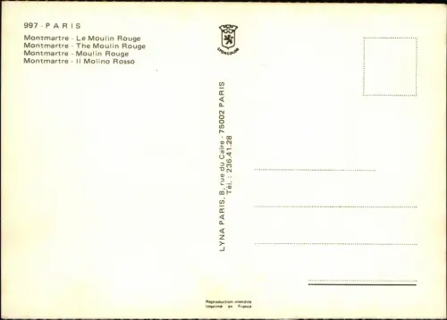 CPA Paris Boulevard Montmartre mit Moulin Rouge 1965