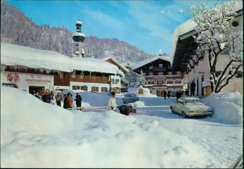 Ansichtskarte Reit im Winkl Rathaus-Platz im Winter, tief verschneit 1979