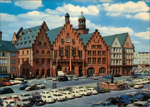 Ansichtskarte Frankfurt am Main Römer Pakplatz VW Käfer 1975
