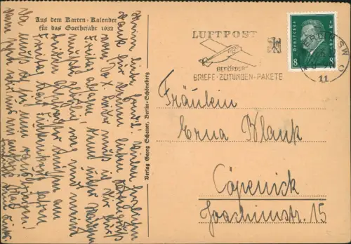 Ansichtskarte Frankfurt am Main 2 Bild Goethehaus Straßenseite Eingang 1932