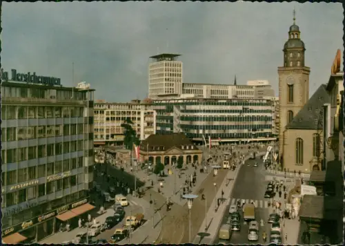 Ansichtskarte Frankfurt am Main Roßmarkt und Hauptwache, Verkehr 1969