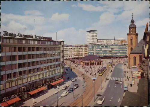 Ansichtskarte Frankfurt am Main Blick zur Hauptwache Straßenpartie 1957
