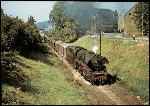 Rekodampflokomotive 58 3032 Nahgüterzugzwischen Rödlitz-Hohndorf Oelsnitz 1976