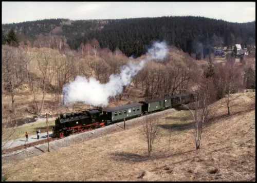 Schmalzgrube-Jöhstadt (Erzgebirge) Dampflokomotive 99 1781 mit Reisezug 2012