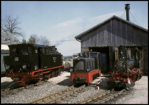 .Sachsen Loks am Lokschuppen der Museumsbahn Schönheide-Carlsfeld 2000