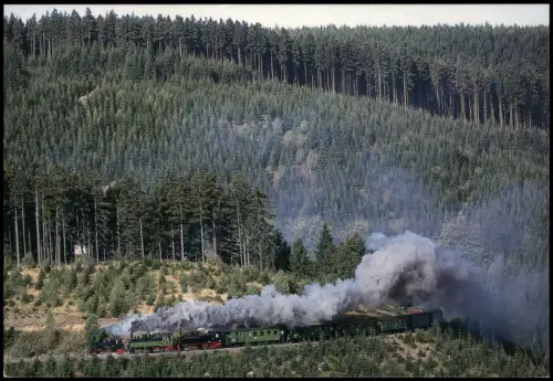 Ansichtskarte  Dampfzug der Harzer Schmalspurbahnen 1999