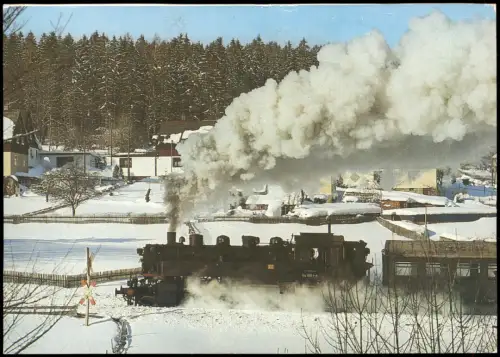 Walthersdorf-Crottendorf (Erzgebirge) Dampflokomotive 861001 mit P 16639 1993