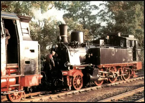 Röbel/Müritz Dampflok 91 134 bei der Vorbereitung zum Bahnhofsfest 1995