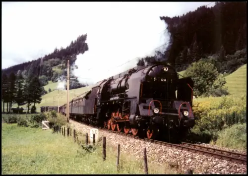 .Salzburger Land Dampf-Schnellzuglokomotive 12.14 im Salzburger Ennstal 2002