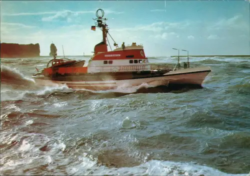 Ansichtskarte  Seenotkreuzer Adolph Bermpohl stürmische See 1981