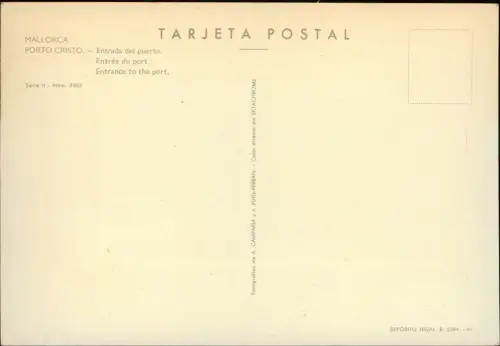 Postale Porto Cristo (Mallorca) Entrada del puerto. 1973