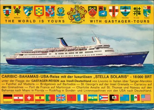 Ansichtskarte  Schiff Ship Luxusliner Stella Solaris Bahamas USA 1980