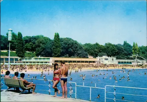 Postcard Warna Варна La plage centraleVarna. Der Zentralstrand 1978