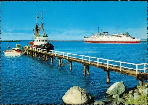 Ansichtskarte Fehmarn (Insel) Im Hafen Schiff Fähre 1975