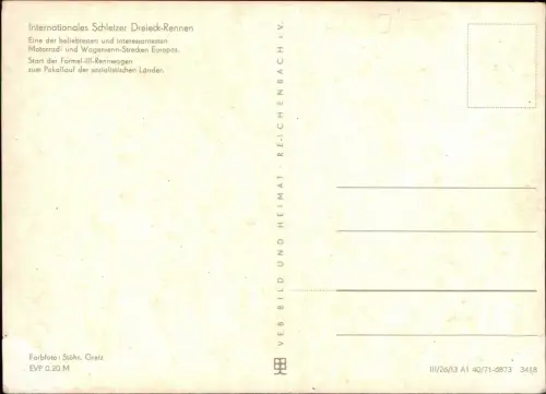 Ansichtskarte Schleiz Schleizer Dreieck Start der Formel 3 1971