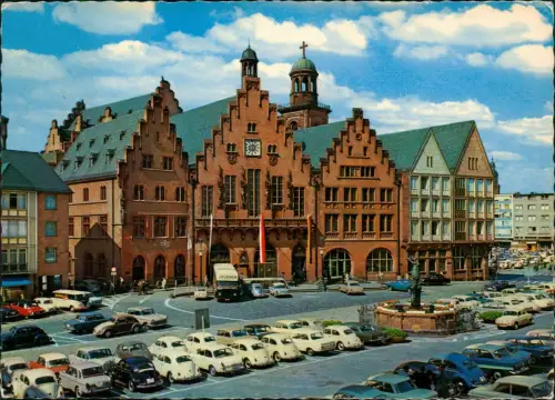 Ansichtskarte Frankfurt am Main Römer Pakplatz VW Käfer 1972