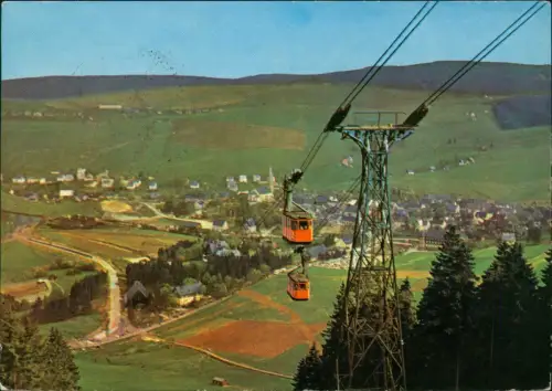 Oberwiesenthal Panorama-Ansicht mit Gondelbahn zur DDR-Zeit 1968