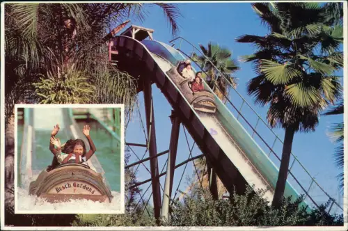 Postcard Tampa Busch Gardens Vergnügungspark Wasserrutsche 1989