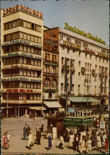 Ansichtskarte Frankfurt am Main Hauptwache KIosk Straßenszene 1956