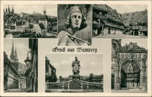 Ansichtskarte Bamberg Teilansicht Domgasse Hofhaltung 1965