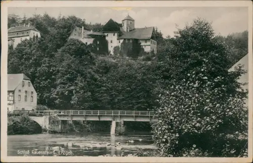 Ansichtskarte Rauenstein-Lengefeld (Erzgebirge) Stadtpartie Brücke 1953