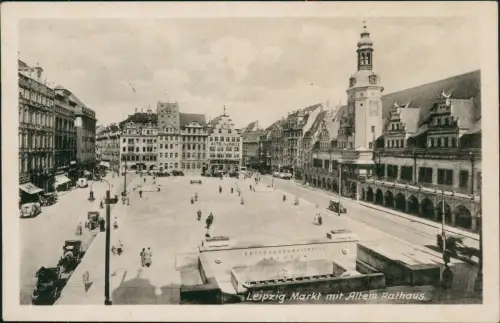 Ansichtskarte Leipzig Markt mit Altem Rathaus 1953