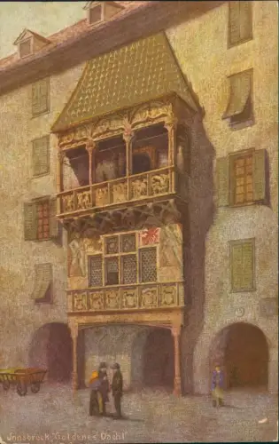 Ansichtskarte Innsbruck Goldenes Dachl Dach vergoldet 1915 Goldprägung