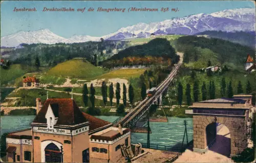 Ansichtskarte Hungerburg-Innsbruck Hoch-Innsbruck Hungerbahn Talstation 1927