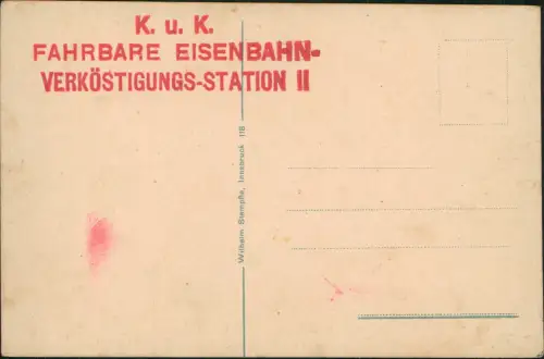 Postcard Tetschen-Bodenbach Decín Stadt Kettenbrücke 1917  Stempel KUK Fahrbare Eisenbahn V-Station