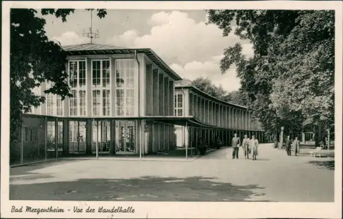 Ansichtskarte Bad Mergentheim Vor der Wandelhalle 1954