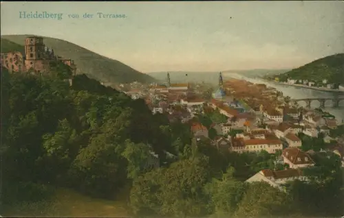 Ansichtskarte Heidelberg von der Terrasse. 1913