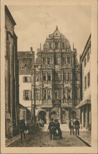 Ansichtskarte Heidelberg Hotel und Restaurant zum Ritter (Künstlerkarte) 1910