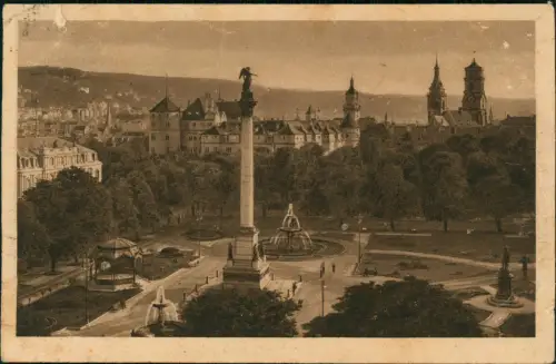 Ansichtskarte Stuttgart Schlossplatz u. altes Schloss 1910
