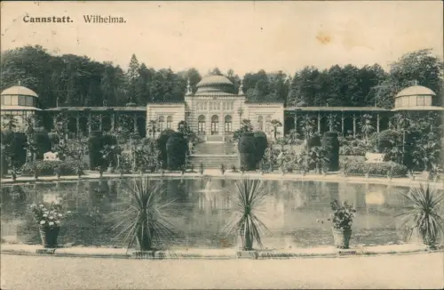 Ansichtskarte Cannstatt-Stuttgart Partie mit Teich in der Wilhelma 1915