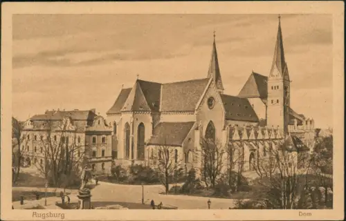 Ansichtskarte Augsburg Partie am Augsburger Dom 1928