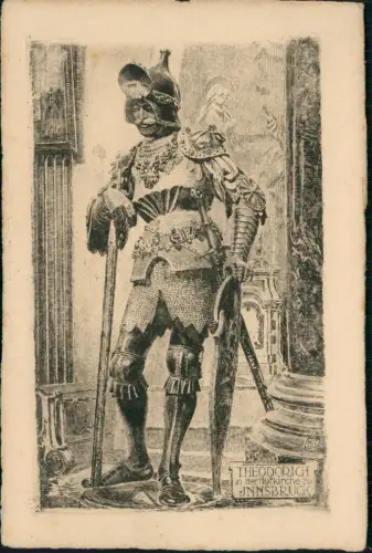 Innsbruck Original-Radierung Handpressen-Kupferdruck Hofkirche 1928