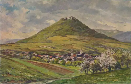 Ansichtskarte Neuffen Burg Hohenneuffen Künstlerkarte 1913