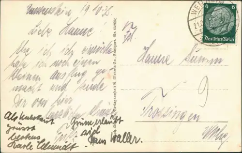 Ansichtskarte Neidlingen Reußenstein Burg 1935