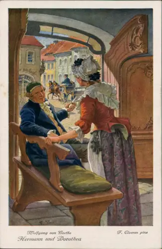 Ansichtskarte  Johann Wolfgang von Goethe Künstlerkarte F. Elssner pinx 1917
