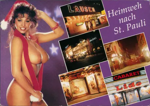 St. Pauli-Hamburg Reeperbahn bei Nacht nackte Frau Erotik MB 1991