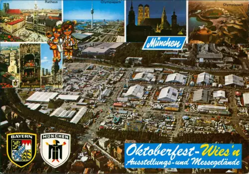 Ansichtskarte München Oktoberfest Wiesen Gelände Luftbild 1982