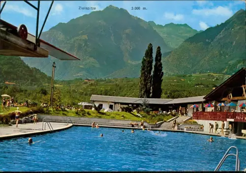 Cartolina Algund b. Meran Schwimmbad 1978