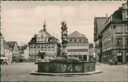Ansichtskarte Schwäbisch Hall Marktplatz Geschäfte 1962
