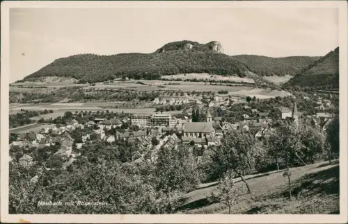 Ansichtskarte Heubach (Württemberg) Stadtblick mit Rosenstein 1939