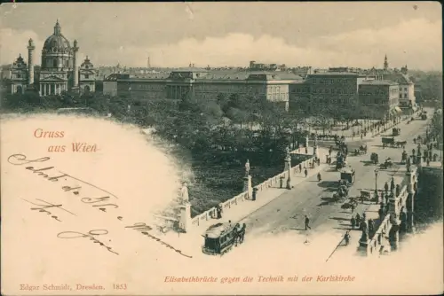Ansichtskarte Wien Elisabethbrücke, Straße 1899