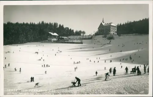 Ansichtskarte Innsbruck mit Hotel Sonnenburger Hof - Ferrariwiese 1930